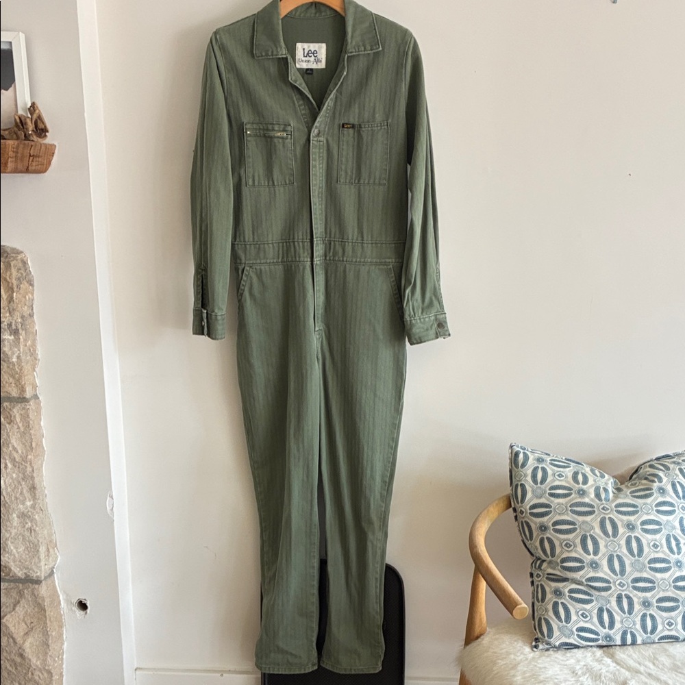 Lee Union-all Olive Green Utility Jumpsuit with Front Zip